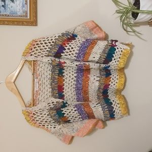 Anthropologie crochet rag cardigan